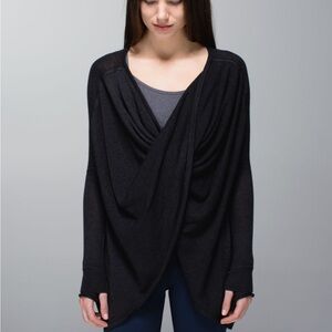 lululemon athletica Black Draped Open-Front Sweater
